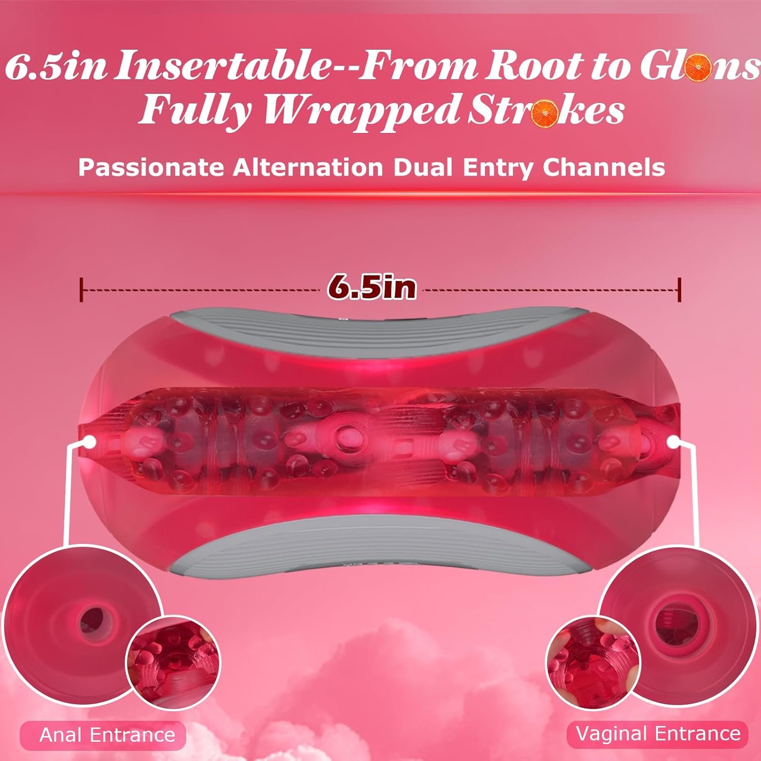 Squeezable Jelly Sleeve Manual Sucking Male Masturbator Adult Sex Toys for Men, Automatic Vibrating Realistic Textured Pocket Pussy, Penis Vibrator Stroker, Onahole Blowjob Sex Toy Machine for Men