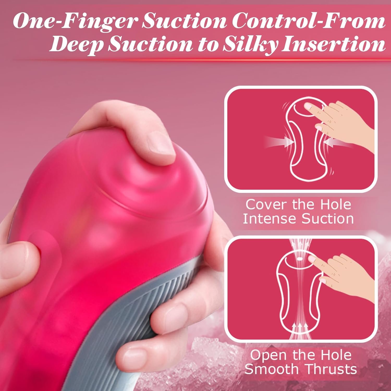 Squeezable Jelly Sleeve Manual Sucking Male Masturbator Adult Sex Toys for Men, Automatic Vibrating Realistic Textured Pocket Pussy, Penis Vibrator Stroker, Onahole Blowjob Sex Toy Machine for Men