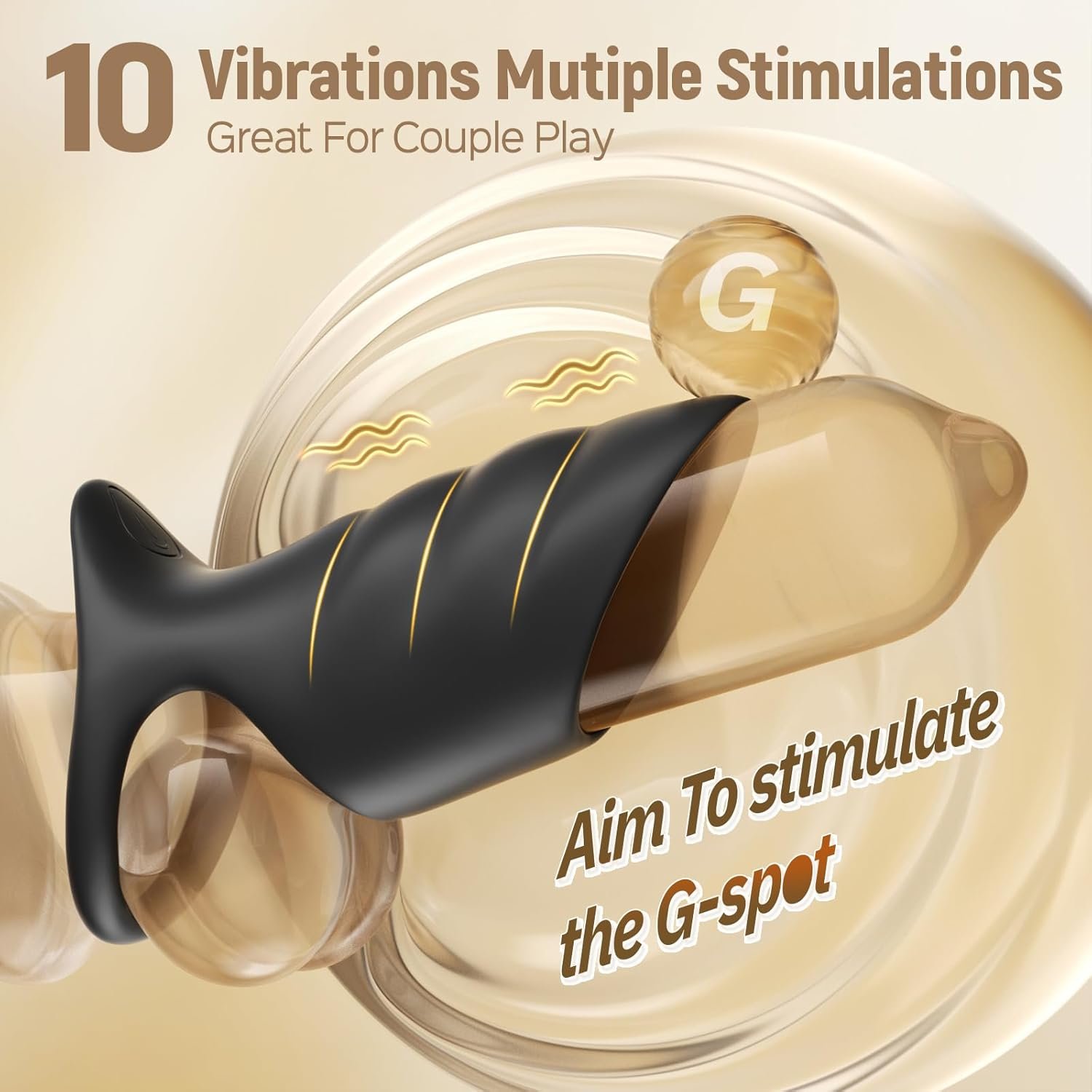 Vibrating Cock Ring Penis Sleeve Vibrator, 10 Vibrations Penis Extender Adult Sex Toys for Men Penis Testicles G Spot Stimulation Penis Ring Vibrator, Couples Sex Toys Male Erection Female Pleasure