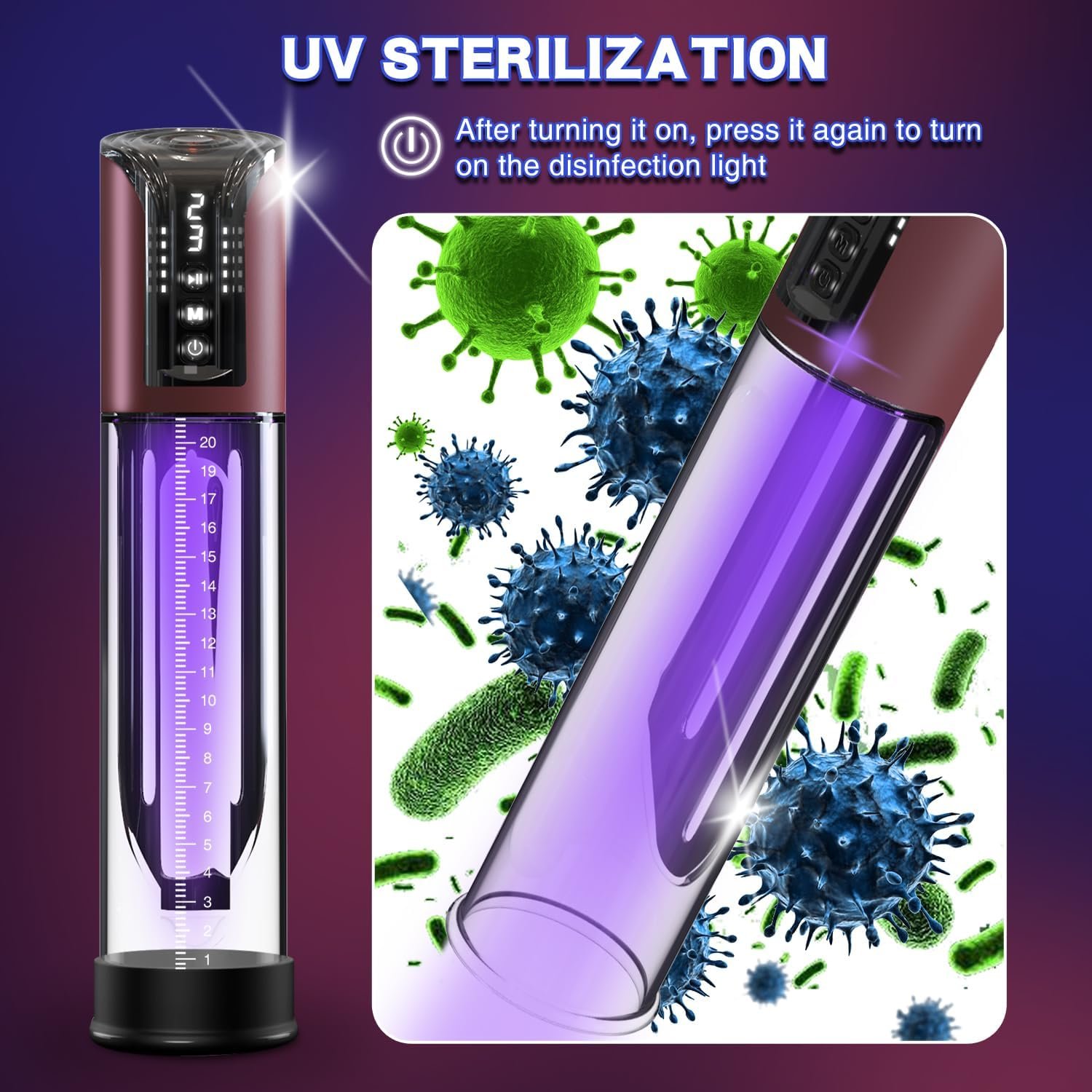 Penis Pump Male Sex Toys Electric Vacuum Pump with 4 Powerful Sucking and 6 Penis Ring, Adult Sex Toys for Men Dick Enlarger Erection