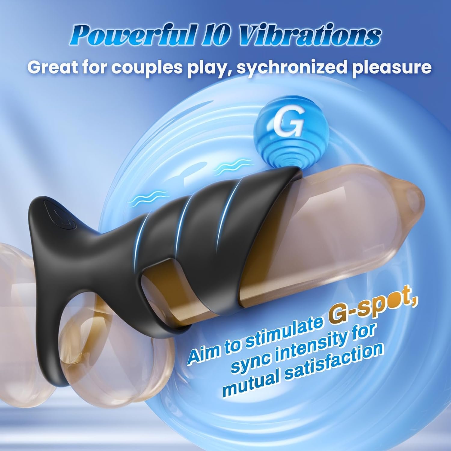 Vibrating Cock Ring Couples Adult Sex Toys for Men, 10 Vibrations Vibrating Penis Sleeve Cock Ring Vibrator Penis Extender Male Sex Toy for Penis G Spot Stimulation, Sex Game Adult Toys for Pleasure
