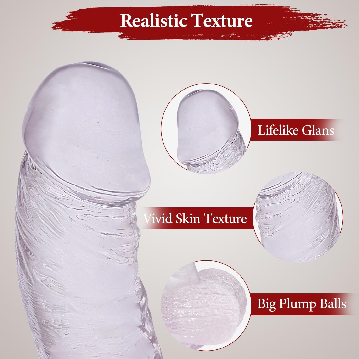 10 Inch Clear Dildo Big Dildos, Soft Realistic Huge Dildo with Strong Suction Cup for Hands-Free and Anal Play, Big G-spot Dildo Anal Sex Toys for Women and Couple