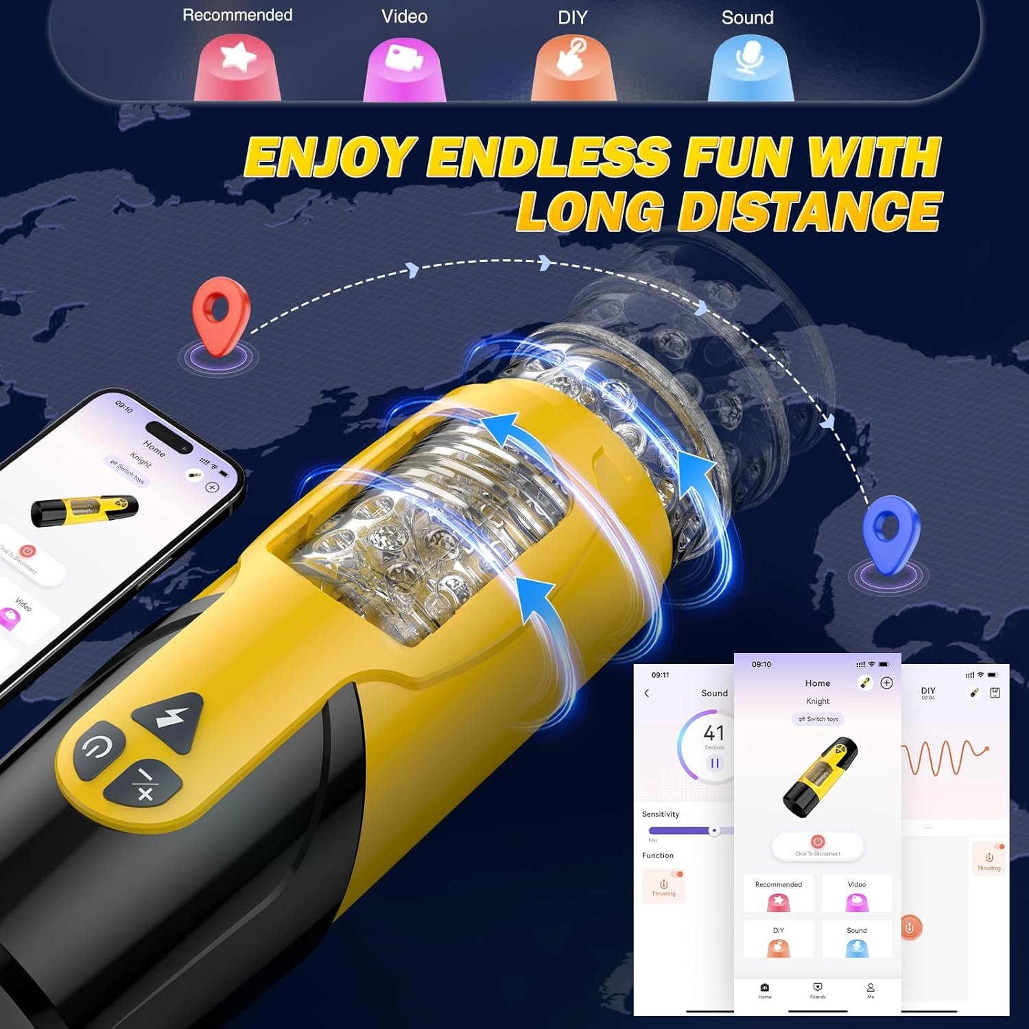 Cafatop Sex Toys for Men Male Masturbator – Automatic Masturbators Cup with 7 Thrusting &Rotating Modes for Penis Stimulation, Electric Pocket Pussy Stroker, Adult Sex Toy Sex Furniture Bedding