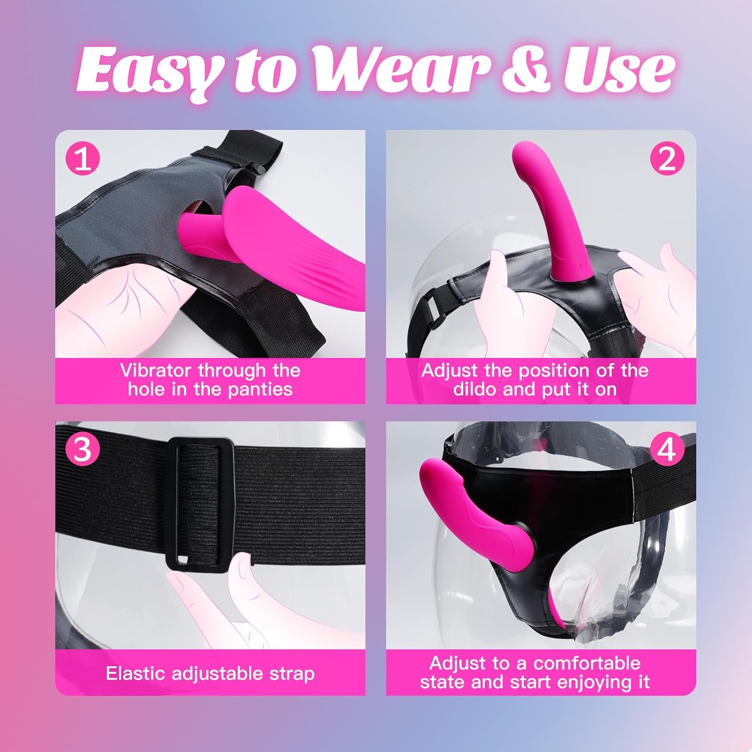 Adult Sex Toys Strap On Dildo Vibrator Lesbian Sex Toy, APP Adult Toys Dildos with 9 Vibrations G Spot Clit Stimulation Vibrators, Strapon Vibradores Sex Novelties Couples Women Sex Toys