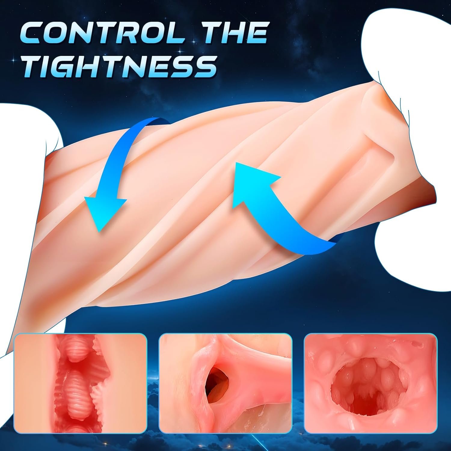 3 in 1 Vibrating Male Masturbator Pocket Pussy Sex Toys, 10 Powerful Vibrating Modes 3D Lifelike Textured Vagina, Textured Tight Anus & Real Pussy Adult Toys for Men, Dual Open-Ended Penis Massager