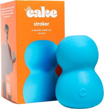 Hello Cake Stroker, Double-Sided Sex Toy for Men and Couples, Handheld Male Stroker with Dual Entrances – Soft, Squishy Exterior with Ribbed, Beaded Texture Interior, Easy to Clean & Use, Waterproof
