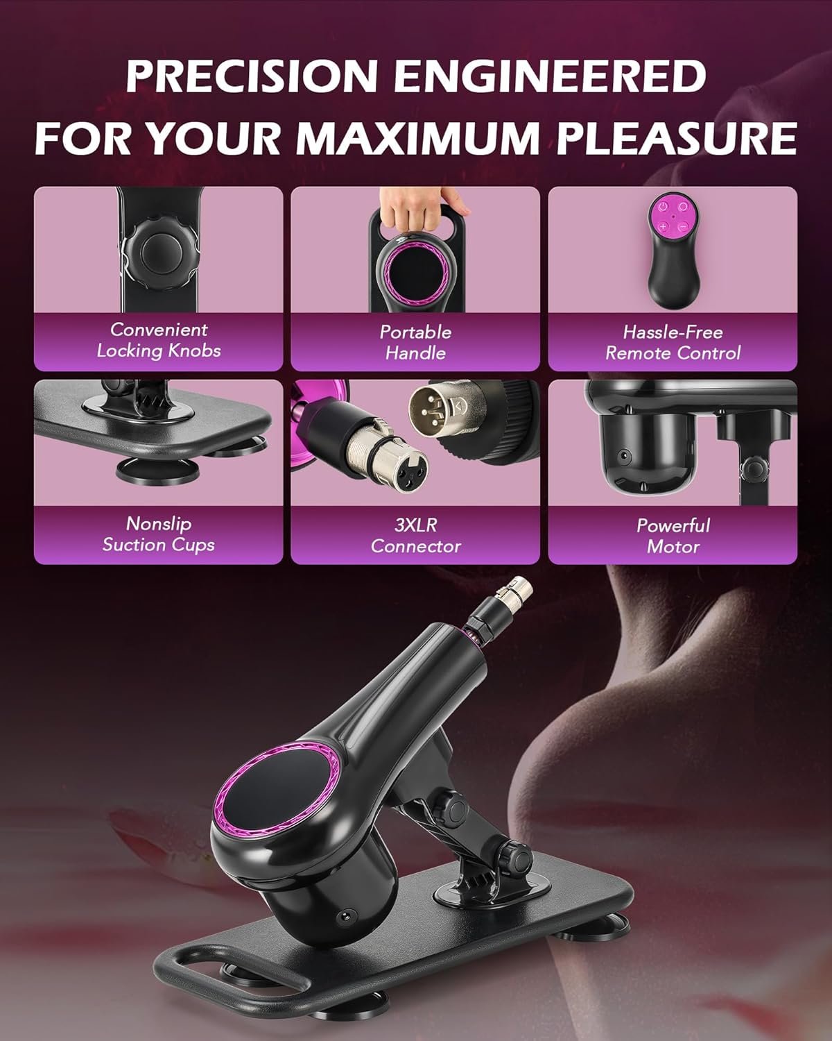SENSUA Automatic Sex Machine, Thrusting Dildo Machine with 7 Attachments & Remote Control for Women Men Couples, Adult Sex Toys Machine for Vaginal Anal Massage Masturbation