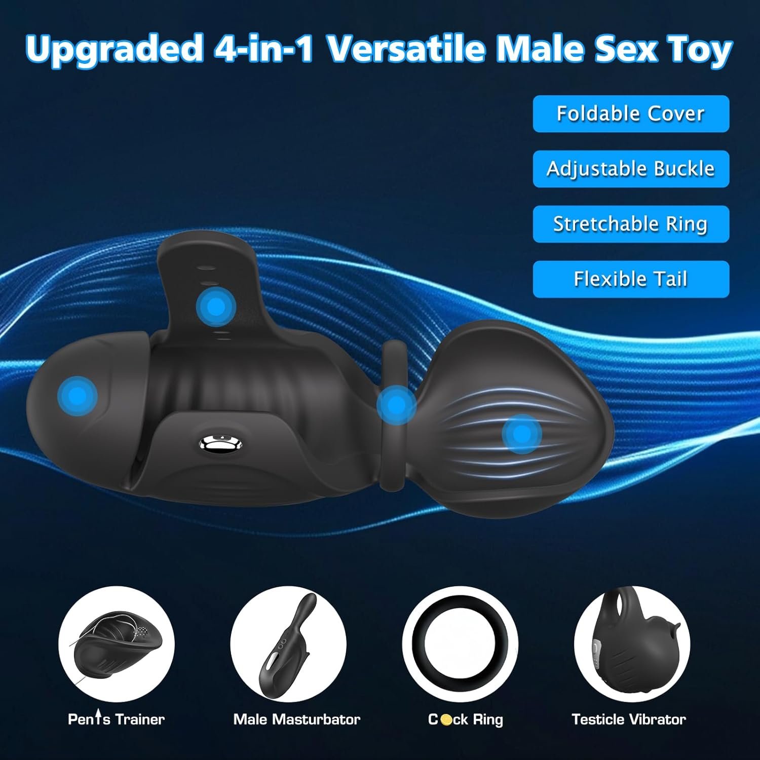 Adjustable Male Masturbator Penis Vibrator Trainer, Adult Sex Toys for Men,4 in 1 Vibrating APP Controlled Mens Sex Toy Stroker with Cock Ring,MHYNNR Hands Free Testicle Masturbators Vibrators for Men