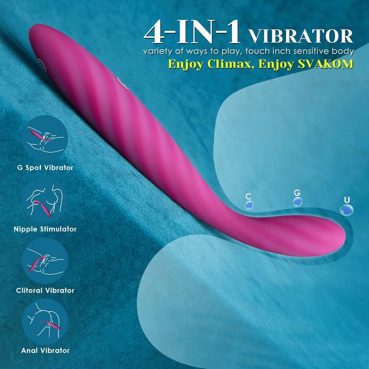Couples Vibrator Adult Sex Toys – SVAKOM Toffee-like Smooth Soft Liquid Full Silicone Finger Vibrators, 5*5 Vibrations Female Clitoral Stimulator Nipple Toy Anal Vibe Dildo Personal Massager for Women