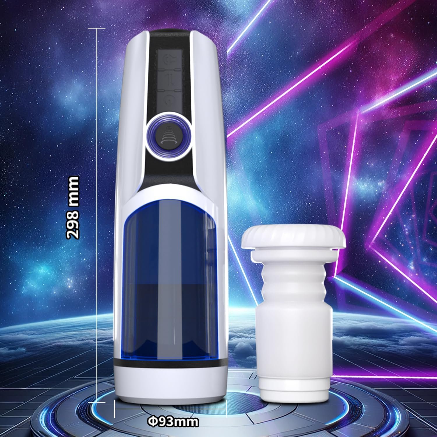 Automatic Masturbator for Male, Adult Sex Toy with 360°-Wraparound-Airbags, Built-in Bullet Vibrators, 7 Thrusting/Suction and Squeeze/Vibration Modes and 3 Speed Levels