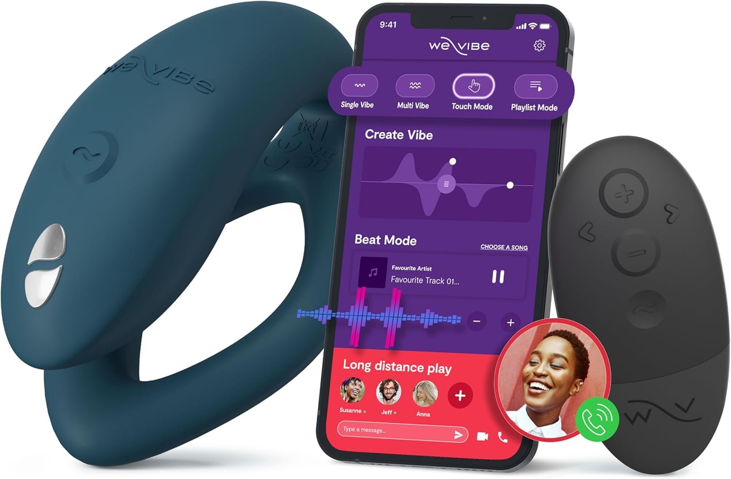 We-Vibe Sync O Couples Vibrator | Wearable Remote Control Vibrating Adult Toys | 10 Vibrations | App Controlled G Spot & Clitoral Stimulator | Vibrators for Women | Personal Massager Sex Toy | Green