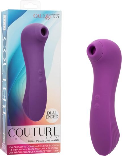 CalExotics Couture Collection Dual Pleasure Wand 100 Combinations of Suction and Vibration Purple – SE-4575-02-3