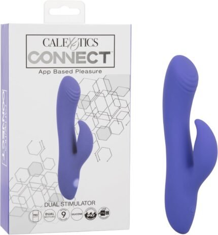 CalExotics Connect Dual Stimulator, 9 Modes Waterproof Silicone Rabbit Vibrator for Women with APP Remote Control – SE-0001-20-3