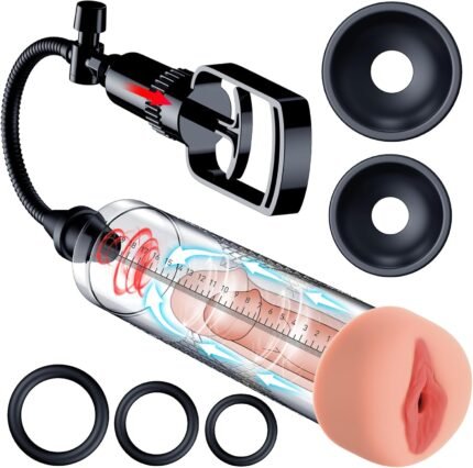 Penis Pump Sex Toys for Men – ACUMUM Manual Vacuum Penis Extender Male Sex Toys, Penis Pumps Penis Enlarger Adult Toys with Pocket Pussy, Penis Sleeve Cock Sexual Stimulation Device for Erection
