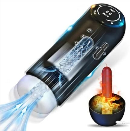 Automatic Male Masturbator Adult Sex Toys for Men Sex Toy with 4 Sucking & Thrusting & 10 Vibrating Modes & Heating, Electric Masturbators Cup with Heating Base & LCD Display Male Stroker Toys