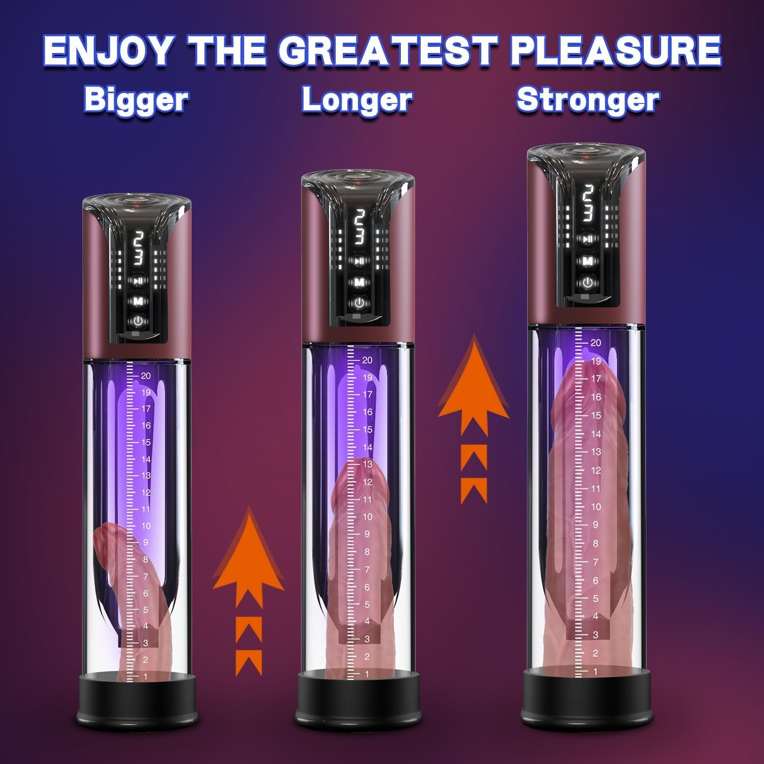 Penis Pump Male Sex Toys Electric Vacuum Pump with 4 Powerful Sucking and 6 Penis Ring, Adult Sex Toys for Men Dick Enlarger Erection