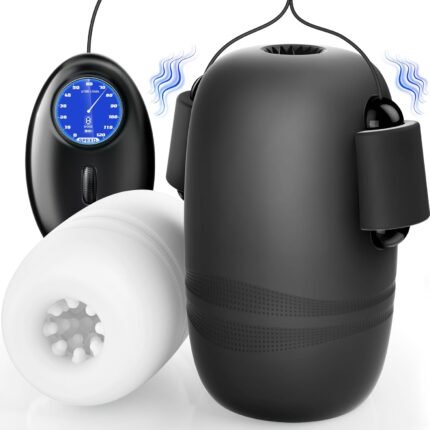 EORONE Male Sex Toys for Men – 6IN1 Male Masturbator 2 Pack Vibrator Penis Pump Stroker Pocket Pussy with CVT & Visual Controller, 8 Vibrating & 12 Frequencies Sex Toy, Mens Adult Sex Toys & Game