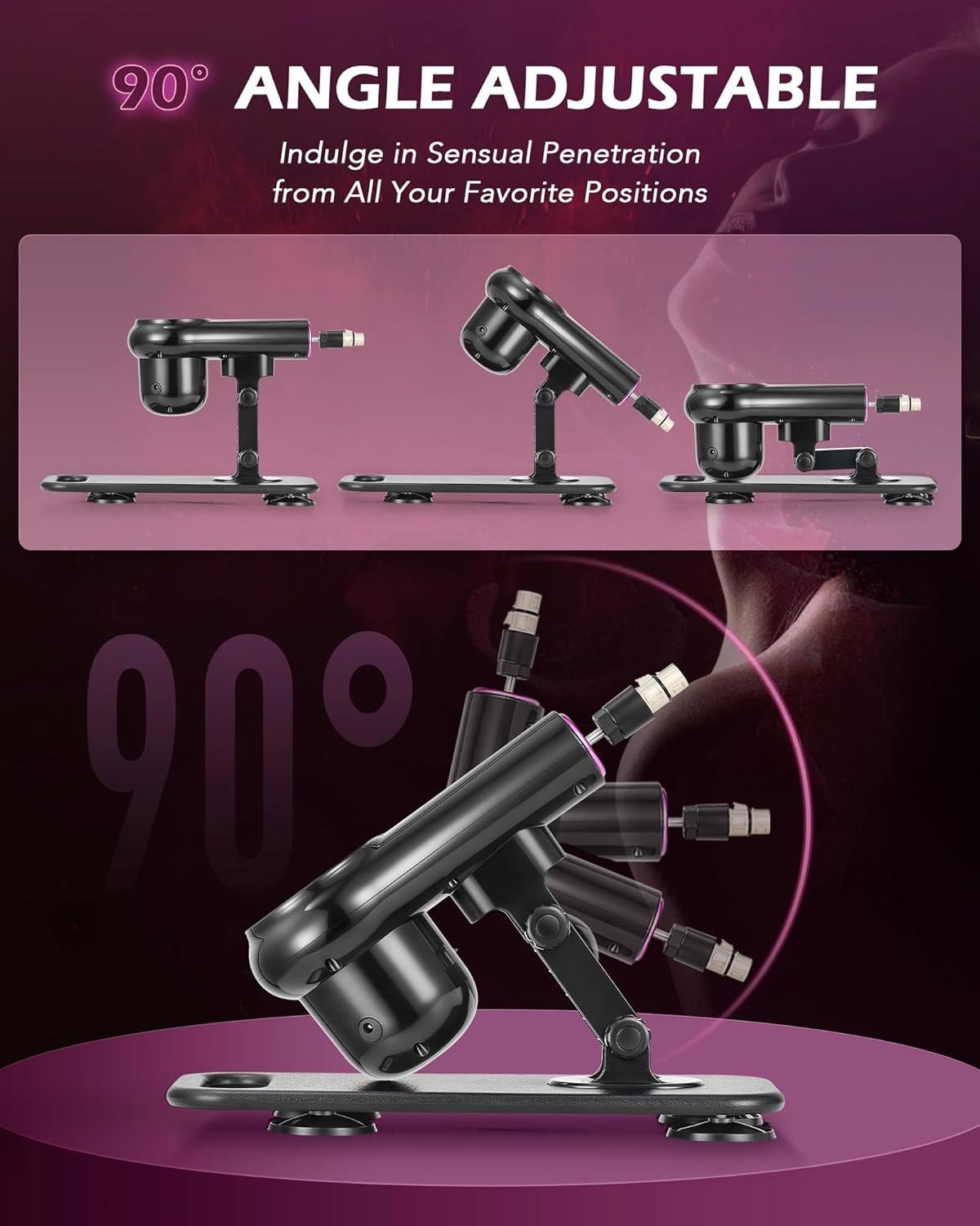 SENSUA Automatic Sex Machine, Thrusting Dildo Machine with 7 Attachments & Remote Control for Women Men Couples, Adult Sex Toys Machine for Vaginal Anal Massage Masturbation