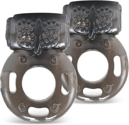 2 Pcs Cock Rings Vibrating Penis Ring Vibrator, Couples Sex Toys Clitoral Stimulator Cockring Penis Sleeve Erection Enhance Adult Male Sex Toy for Men Longer Harder Stronger