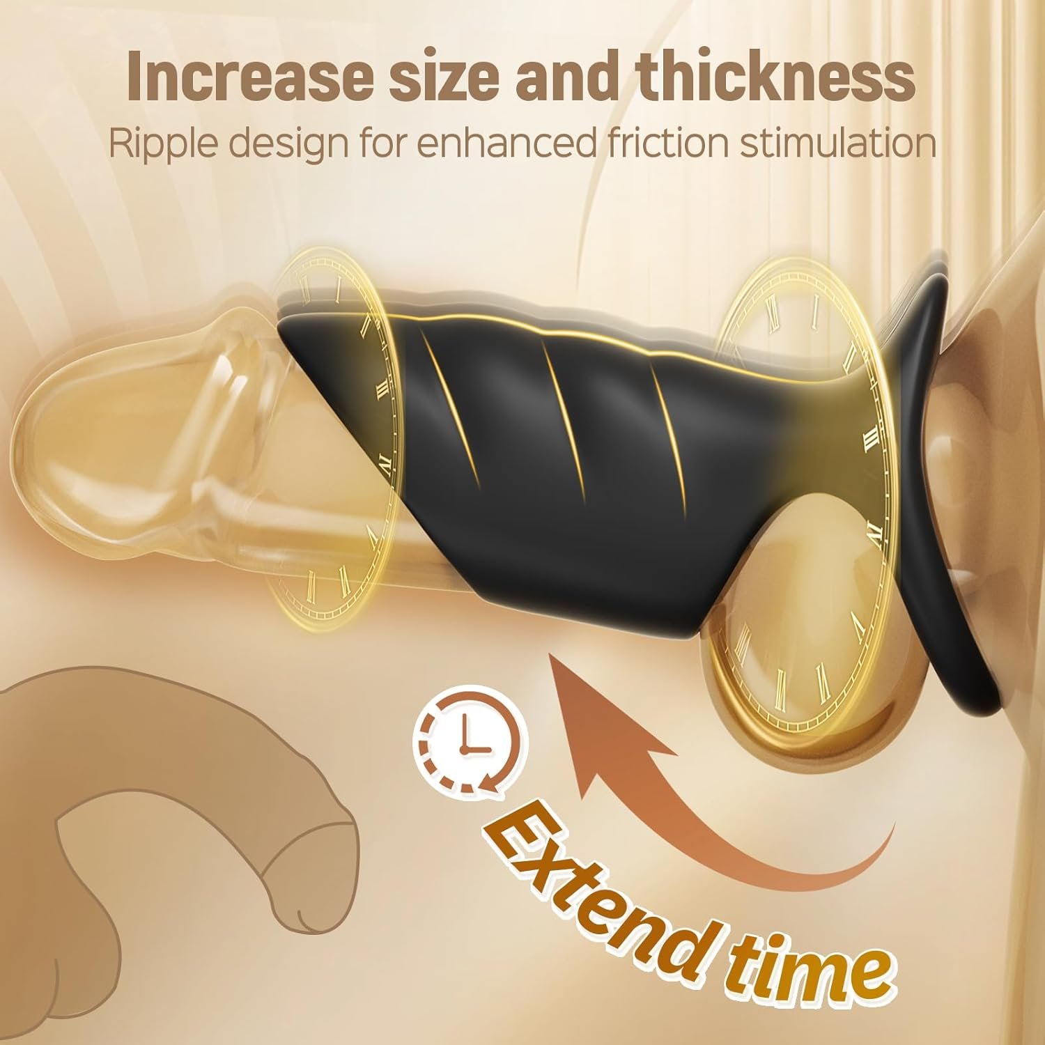 Vibrating Cock Ring Penis Sleeve Vibrator, 10 Vibrations Penis Extender Adult Sex Toys for Men Penis Testicles G Spot Stimulation Penis Ring Vibrator, Couples Sex Toys Male Erection Female Pleasure