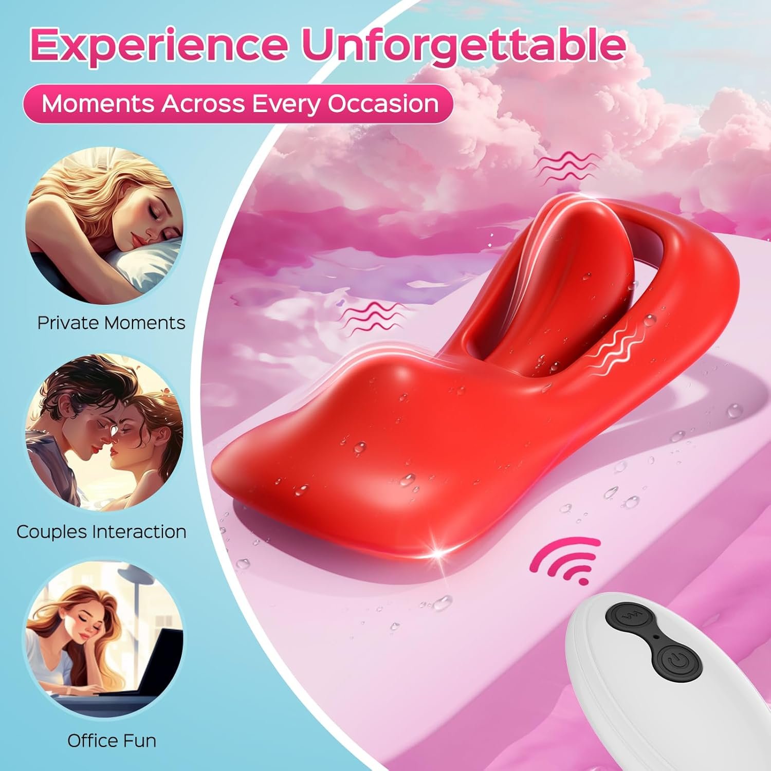 Wearable Vibrator Sex Toys for Women, Remote Control Vibrator with 9 Vibrating Modes, Tongue-Shaped Mini Vibrators Adult Toys, Panties Clitoral Stimulator Pleasure Tools for Female and Couples