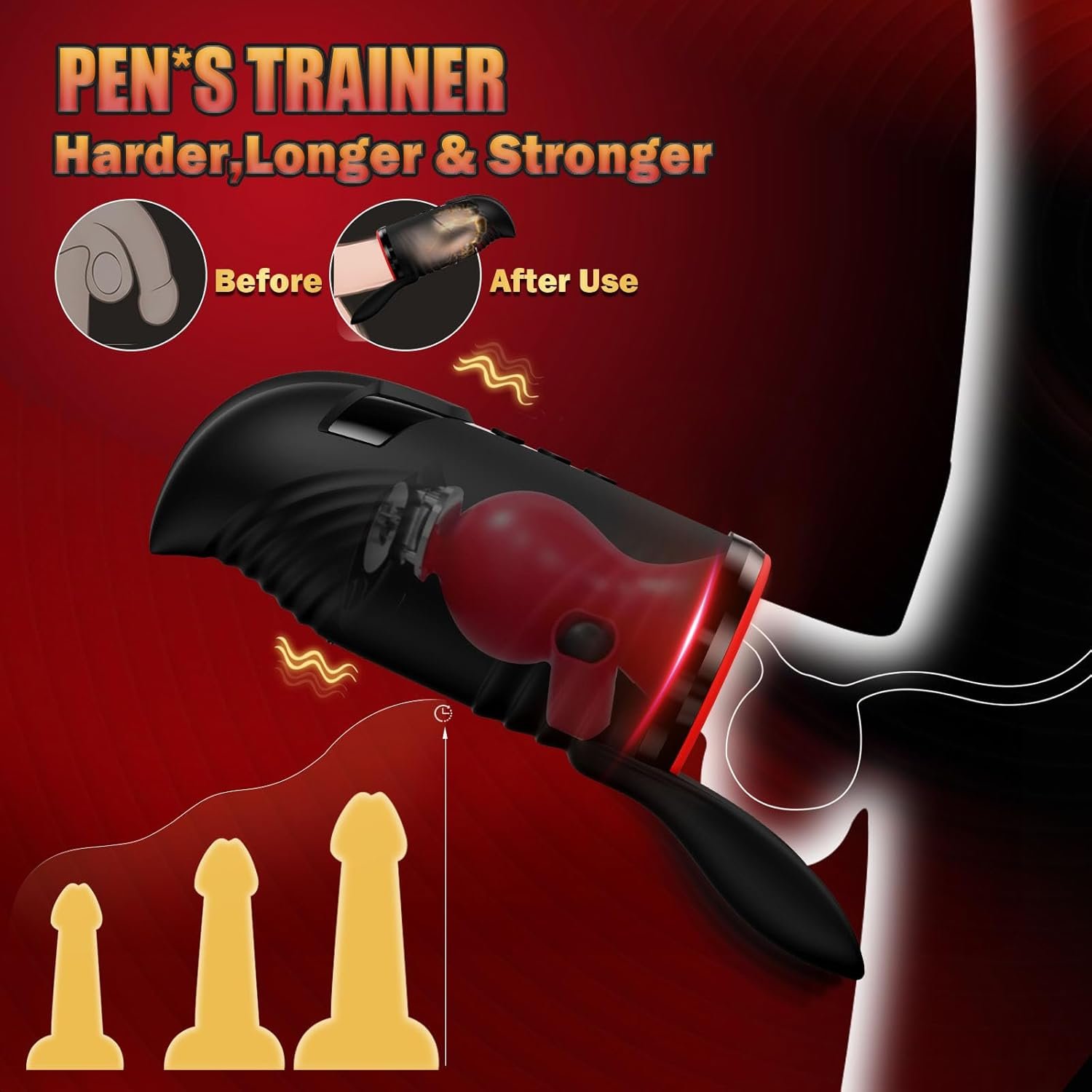 Male Masturbator Penis Training Vibrator, Male Sex Toys for Men Penis Pump with 3 Rotating & 5 Sucking & 10 Vibrating Modes for Blowjob Sex Machine Stroker, Testicle Stimulator, Pocket Pussy Adult Toy
