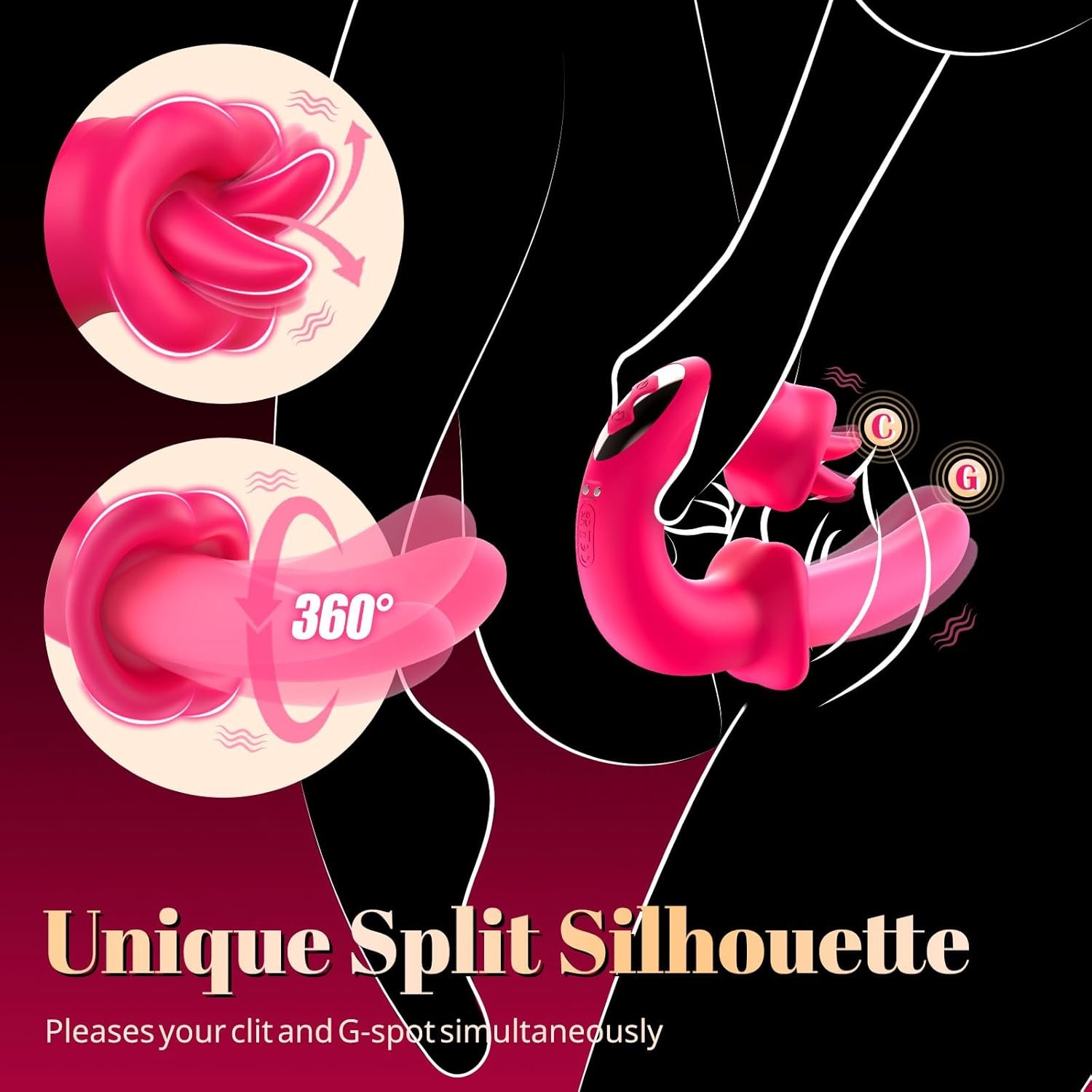 Realistic Tongue Vibrator for Women-Omigao10 Licking and 10 Swing Vibrating Modes for Clit and G Spot Stimulator APP Remote Control Anal Nipple Vibrators Silicone Dildo Adult Sex Toy for Couple Games