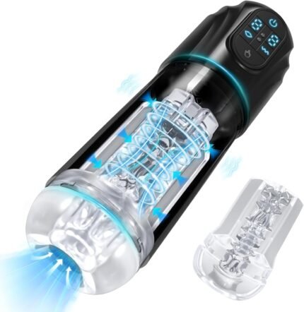 Automatic Sucking Masturbator for Men – Upgraded Male Masturbators Cup with 10 Vibrating & Suction, Hands Free Blowjob Adult Sex Toys Stroker Pocket Pussy with 3D Textured for Male Penis Pumps | Black