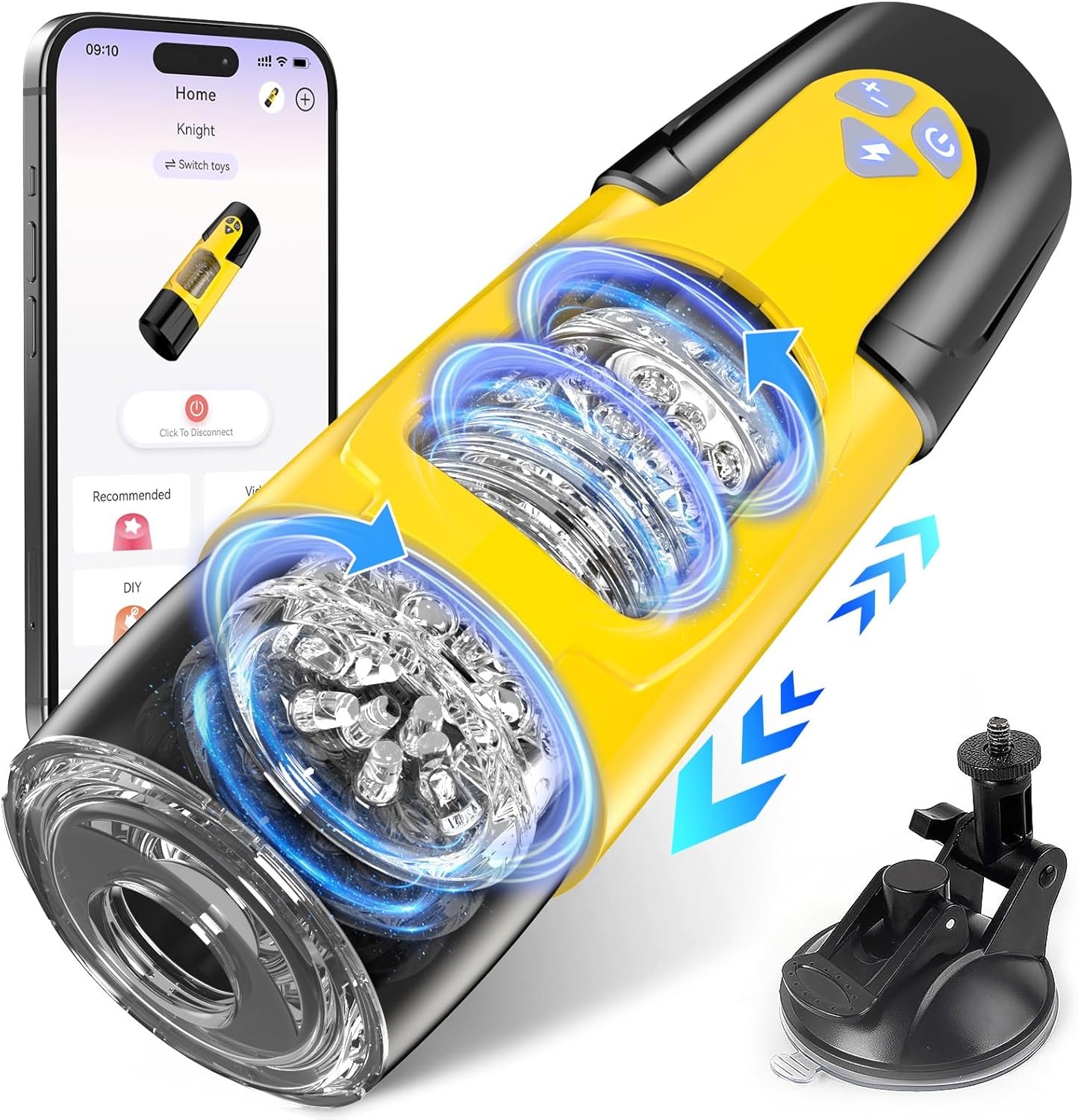 Cafatop Sex Toys for Men Male Masturbator – Automatic Masturbators Cup with 7 Thrusting &Rotating Modes for Penis Stimulation, Electric Pocket Pussy Stroker, Adult Sex Toy Sex Furniture Bedding