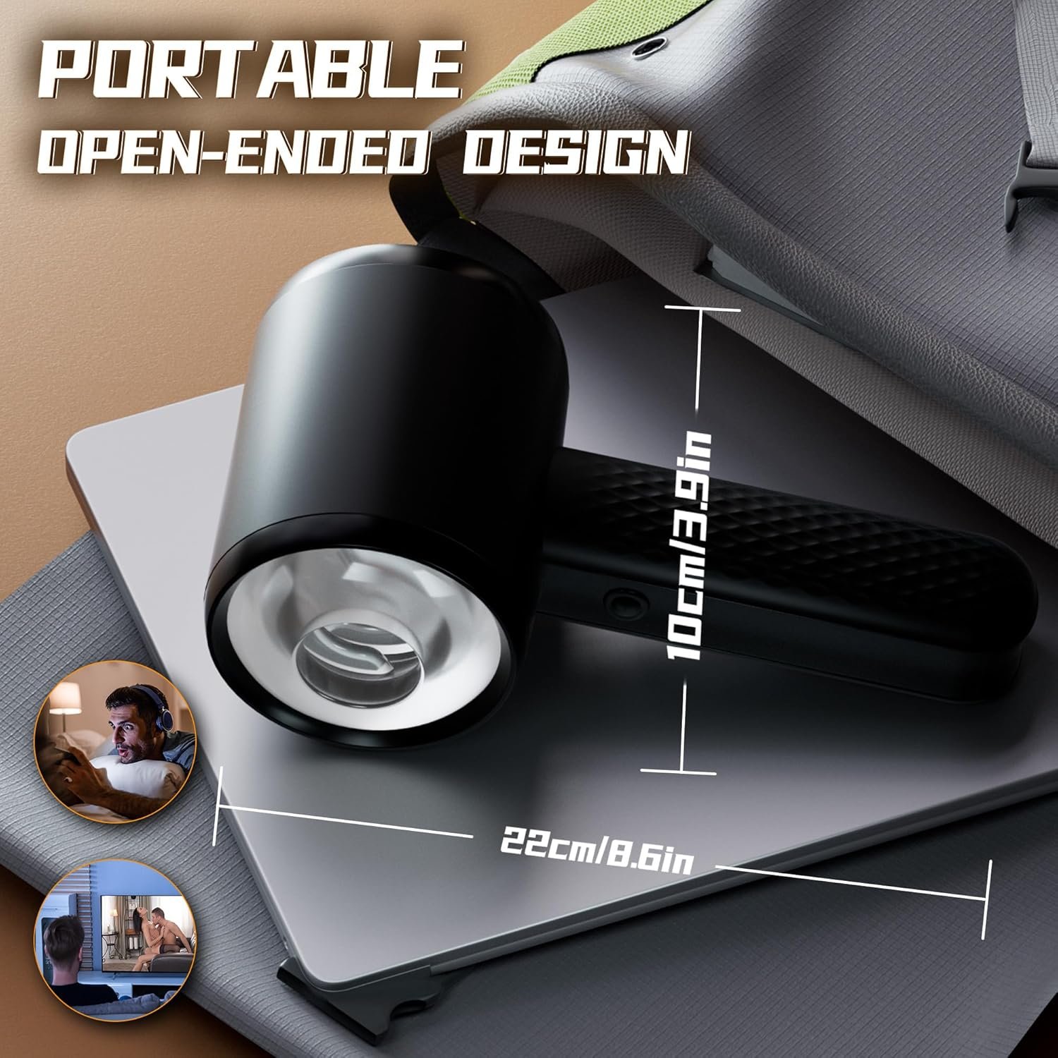 DANKIS Sex Toys for Men, Automatic Male Masturbator with 6 Powerful Thrusting & Vibration Modes, Hands-Free Stroker for Men Pleasure, Open-Ended Sex Machine Penis Pump Male Toy