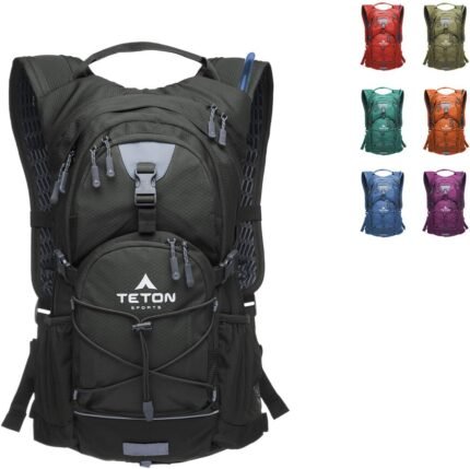 Teton Oasis/Trailrunner Hydration Backpack – Lightweight Water Pack with 2L/3L Bladder for Hiking, Running, Cycling, Biking – 2L/18L/22L Sizes – Sewn-in Rain Cover – Fits Men and Women
