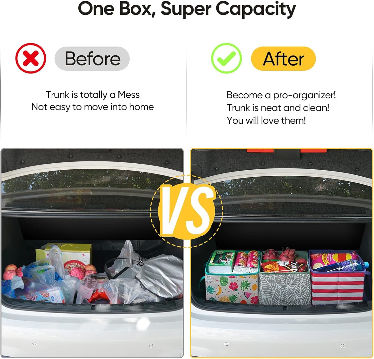 BALEINE 3Pk Reusable Grocery Bags, Foldable Shopping Bags for Groceries with Reinforced Bottom & Handles (Mosaic)