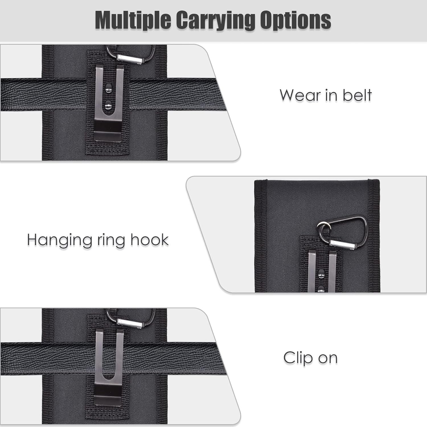 Dual Phone Holster, Large Smartphone Pouch, Belt Clip Tool Pouch, Multi-Purpose Tactical Cellphone Holder for Working, Hiking, Camping, Barbecue, Rescue (XL)